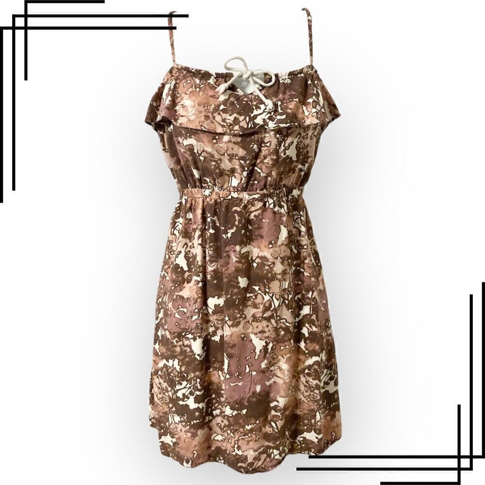 Mudd Junior's M Burgundy and Cream Floral Color Splash Dress